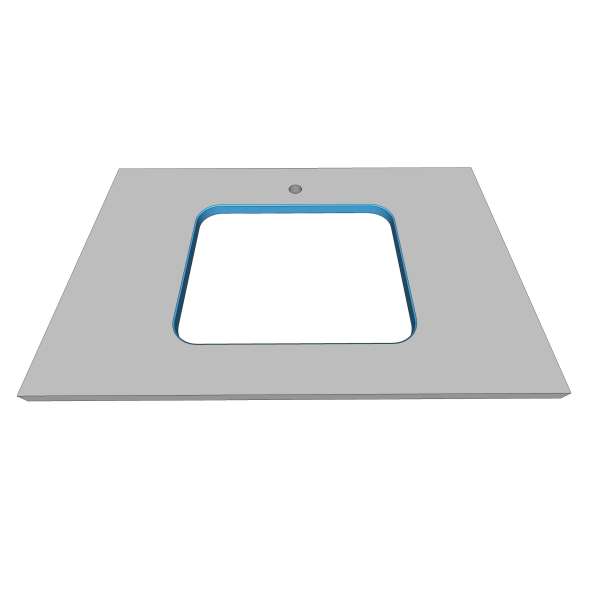 Trou poli pour cuve à poser par le dessous