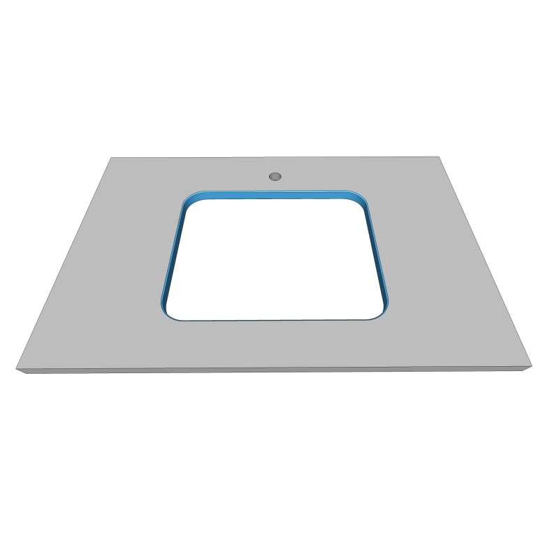 Trou poli pour cuve à poser par le dessous