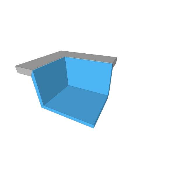 Evier sur mesure rectangulaire dans la matière en coupe d'onglet