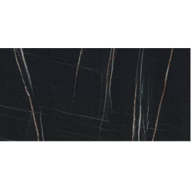 Sahara Noir (Bookmatch) - Céramique Laminam - Finition Bocciardato (Bouchardée)